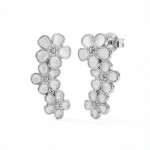 Ørepynt rhodinert sølv Hvit forglem-meg-ei. Liv - 710603-2