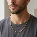 Herre kjede i forgylt sølv 50 cm - 21-FD150-50