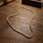 Herre kjede i forgylt sølv 50 cm - 21-FD150-50