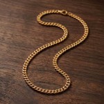 Panser herre kjede i forgylt sølv, 45 cm - 21-G100-45