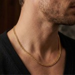 Panser herre kjede i forgylt sølv, 45 cm - 21-G100-45