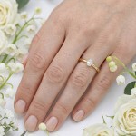 Forlovelsesring med Oval Lab Grown diamant i 0.70 ct og River (E) -VS2 - LG070gg