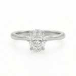 Forlovelsesring med Oval Lab Grown diamant i 0.72 ct og River (D) -VS1 - LG072HG