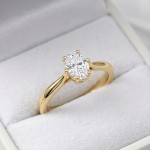 Forlovelsesring med Oval Lab Grown diamant i 0.70 ct og River (E) -VS2 - LG070gg