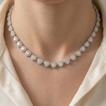 Swarovski collier Ariana Grande x Swarovski Tennis necklace Mixed cuts, Heart, White, Rhodium plated - 5720857