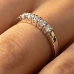 Iselin alliansering 585/14 karat hvitt gull med 5x0.03 ct TW-Si - 8505030