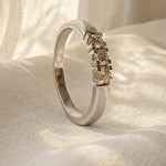 Iselin alliansering 585/14 karat hvitt gull med 3x0.10 ct TW-Si - 8503010