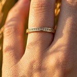 Diamantring i gult gull 14 kt med 15 diamanter - 2976228