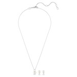 Swarovski smykkesett Matrix set Crystal pearl, Round cut, White, Rhodium plated - 5689624