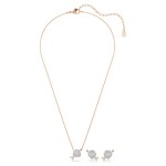Swarovski smykkesett Idyllia set Mixed cuts, Heart with arrow, White, Rose gold-tone plated - 5745580