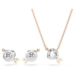 Swarovski smykkesett Idyllia set Mixed cuts, Heart with arrow, White, Rose gold-tone plated - 5745580