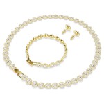 Swarovski smykkesett Una Angelic set Set (3), Round cut, White, Gold-tone plated - 5750619