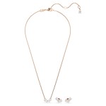 Swarovski smykkesett Mesmera set Pear cut, Octagon cut, White, Rose gold-tone plated - 5734246