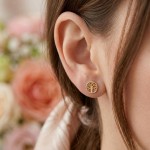 Øredobber Livets tre 585 i gult gull 14 kt, 8.4 mm - 47319