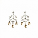 Øyrepynt, kvit/forgylt. Graffer - 251511