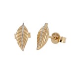 Øredobber Blad 585 i gult gull 14 kt, 5mm x 11mm - 47299