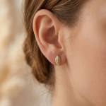 Øredobber Blad 585 i gult gull 14 kt, 5mm x 11mm - 47299