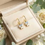 Ørepynt i forgylt sølv blå blåklokke. LIV - 700212