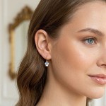 Ørepynt i forgylt sølv blå blåklokke. LIV - 700212