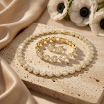 Swarovski smykkesett Una Angelic set Set (3), Round cut, White, Gold-tone plated - 5750619