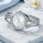 Swarovski klokke Hyperbola bangle watch Swiss Made, Metal bracelet, Blue, Stainless steel - 5715463