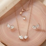 Swarovski smykkesett Mesmera set Pear cut, Octagon cut, White, Rose gold-tone plated - 5734246