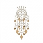 Sølje med spirlauv, kvit/forgylt. Graffer - 873504