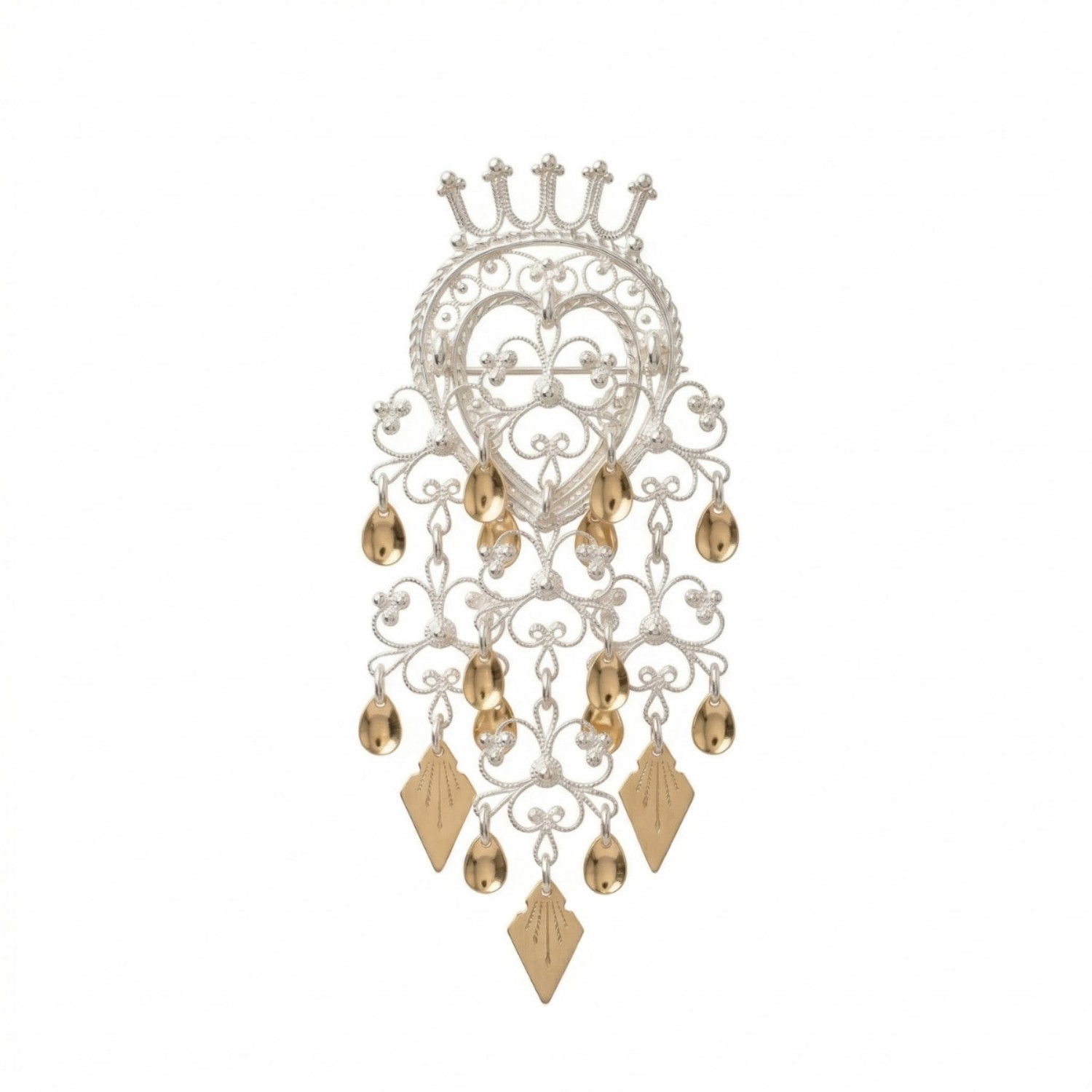 Sølje med spirlauv, kvit/forgylt. Graffer - 873504