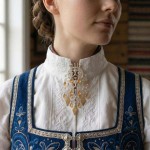 Sølje med spirlauv, kvit/forgylt. Graffer - 873504