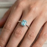 Gullring i hvitt gull 14kt med topas og 0,053ct W-Si - 57459