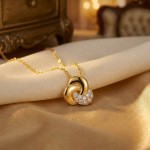 Smykke Knute med zirkoner i forgylt sølv - 3064745