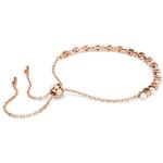 Swarovski armbånd Matrix Tennis bracelet Crystal pearl, Round cuts, White, Rose gold-tone plated - 5729506