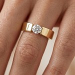 Diamantring forlovelsesring  0,25 ct i 14kt gult gull. Hestia - 180120250