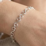 Sølv armbånd med mønster, 19 cm/6mm - 20326coc