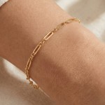 Armbånd i gult gull 14kt, 19 cm - 16999