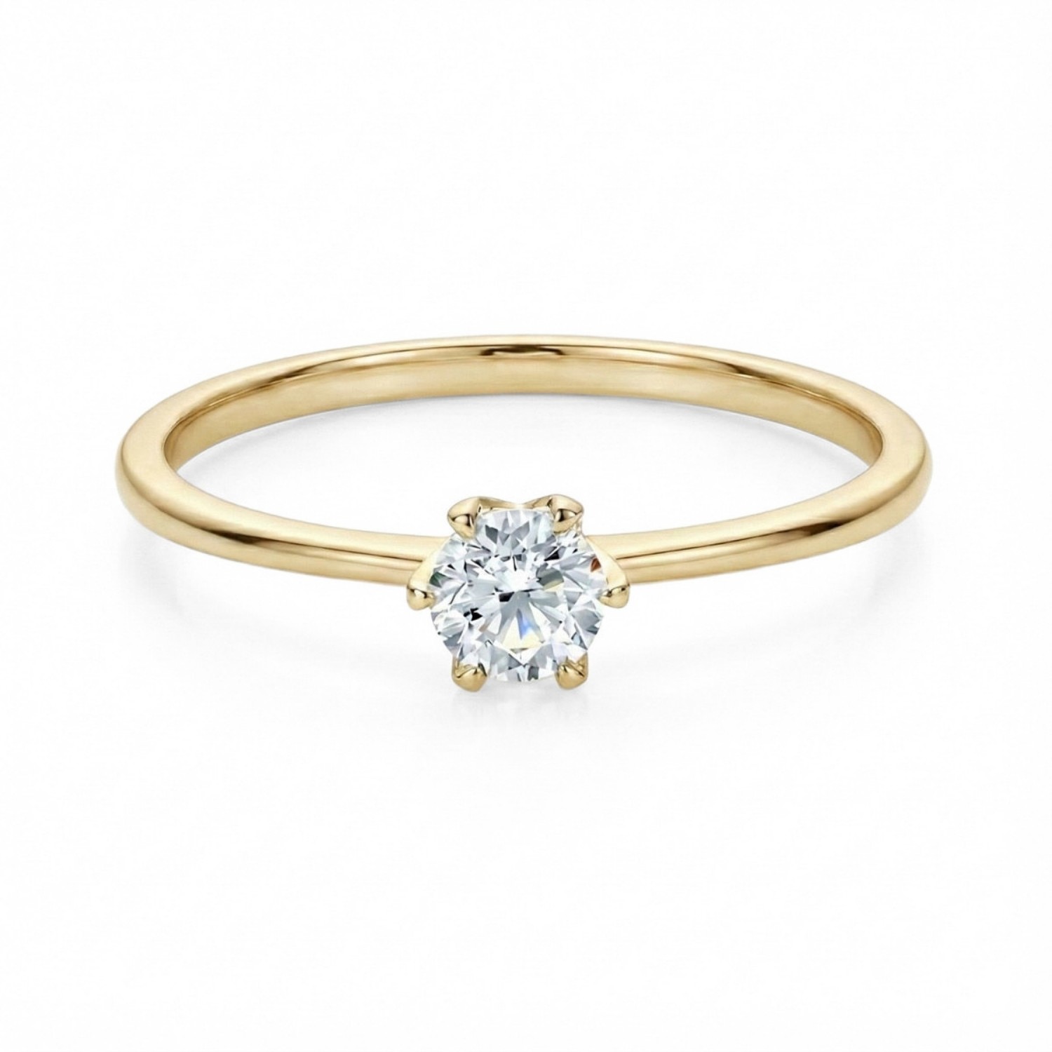 Diamantring forlovelsesring  0,30 ct i 14kt gult gull. Aida - 18016030gg