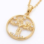 Smykke Livets tre i sølv forgylt og zirkoner - 3070145