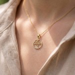 Smykke Livets tre i sølv forgylt og zirkoner - 3070145