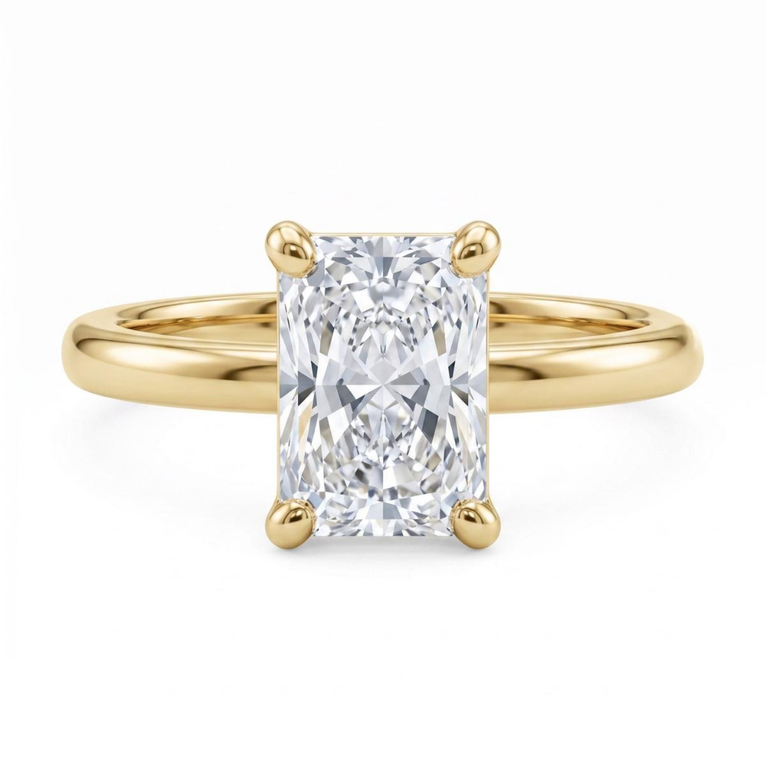 Forlovelsesring med Lab Grown Radiant 1,5 carat River (D)VVS2 i gult gull 14kt - HR0726150rdLG