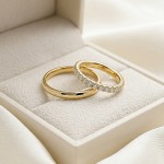 Gifteringer i gult gull 14 kt, 2.7 mm og 3 mm. GERSTNER - 29781