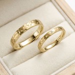 Gifteringer i gult gull 14 kt, 2.5 mm & 3.5 mm. GERSTNER - 31322