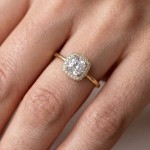 Diamantring med 0.46ct, gult gull 18 kt - 159140gg