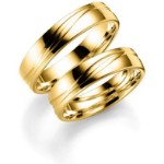 Bilde av Gifteringer i serien Deg&Meg i 585 gult gull med diagonal linje. ESPELAND - SE120GU50