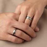 Gifteringer med carbon, diam. 0.035 ct, 6 mm. Carbon - 4806511