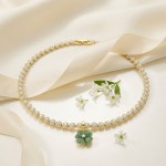 Swarovski smykke Idyllia charm Clover, Green, Gold-tone plated - 5743130