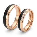Gifteringer med carbon, diam. 0.108 ct, 5 mm. Carbon - 4981454