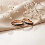 Gifteringer med carbon, diam. 0.108 ct, 5 mm. Carbon - 4981454