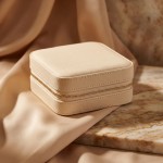 Smykkeskrin til reise i beige med glidelås - 8861214