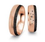 Gifteringer med carbon, diam. 0.040 ct, 6 mm. Carbon - 4806503