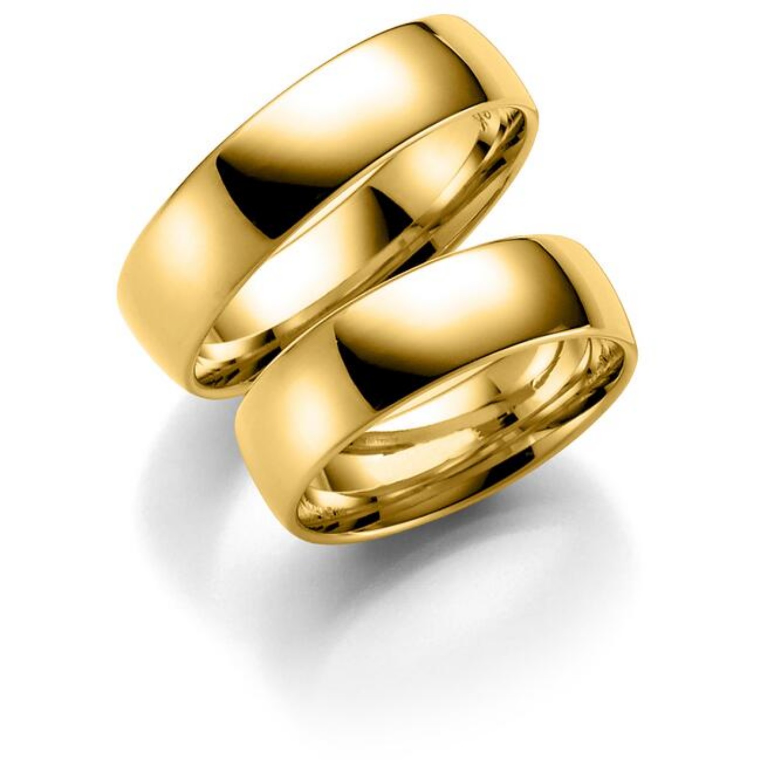 Gifteringer i gult gull 14 kt, 6 mm. ESPELAND - SE101GU60